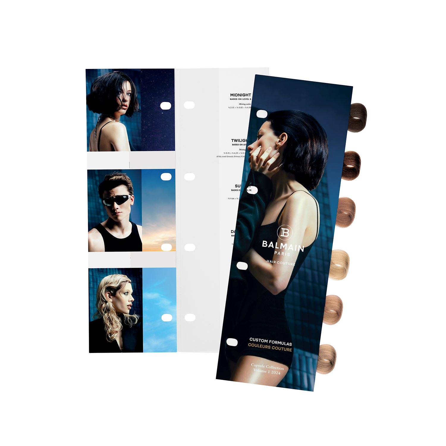 BALMAIN HAIR Рецепт краски для волосКолористы Balmain Hair Couture ежегодно создают около 20 новых уникальных рецептов окрашивания волос. Эти рецепты расширяют ассортимент красок и оттенков Balmain Hair Couture и дают волю фантазии парикмахеров. Колористы Balmain Hair Couture стремятся вдохновлять всех парикмахеров и стилистов, работающих с красками Balmain Hair Couture, на творческий подход и развитие своих навыков. SS24 / Hair dye recipe