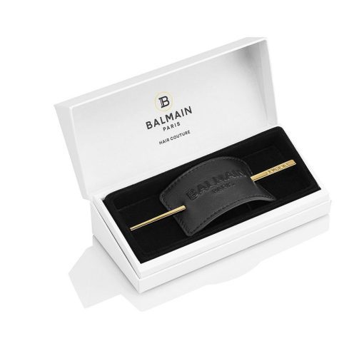 BALMAIN Hair Черный кожаный аксессуар для волос с логотипом — изображение 2
