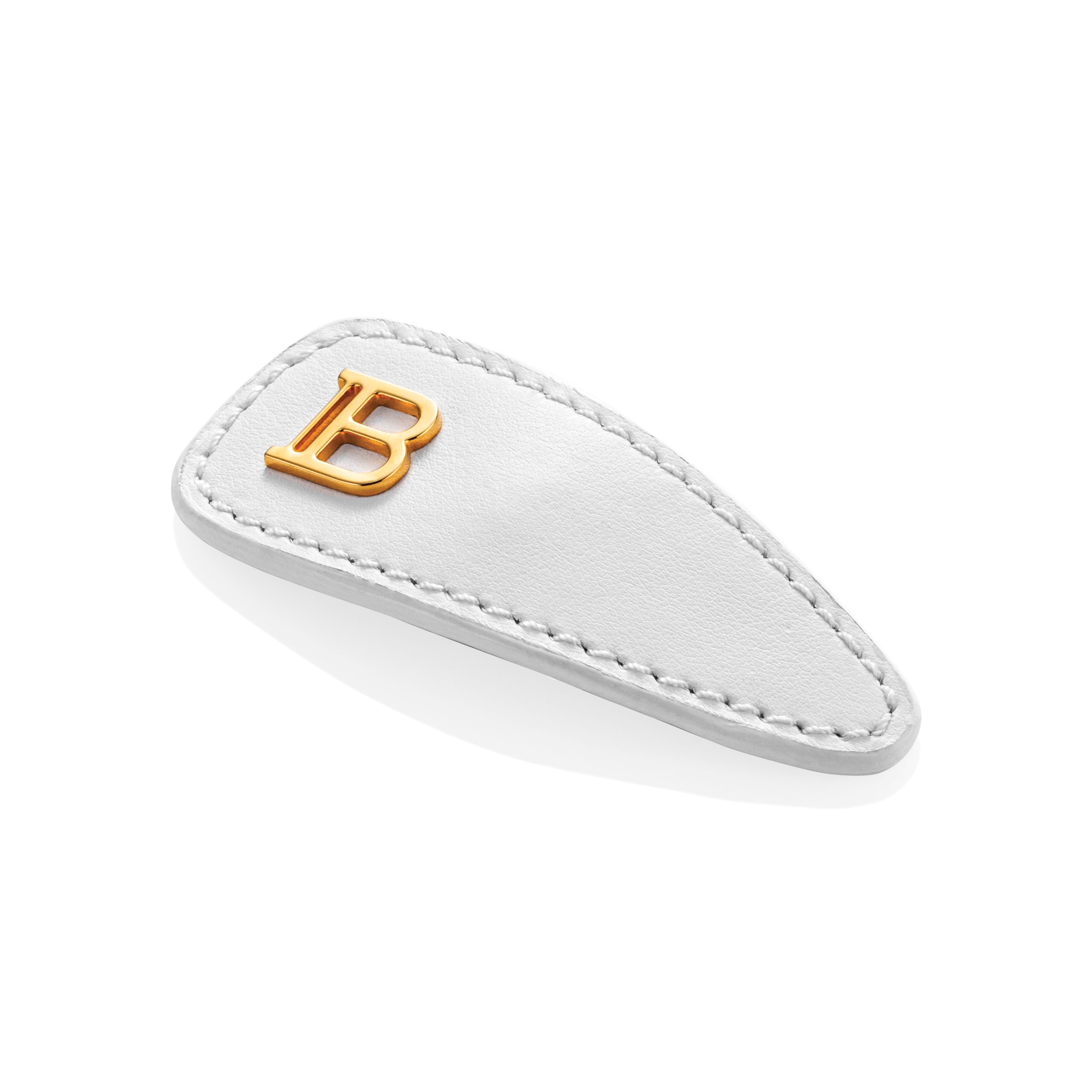 BALMAIN HAIR кожаная заколка для волос белая / Printemps Leather Snap Hair Clip White