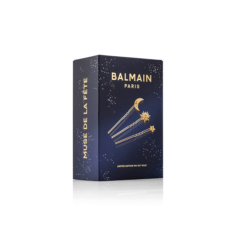 BALMAIN HAIR Набор заколок для волос с покрытием из 18K золота (3 шт.) — изображение 3