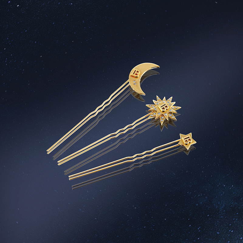 BALMAIN HAIR Набор заколок для волос с покрытием из 18K золота (3 шт.)