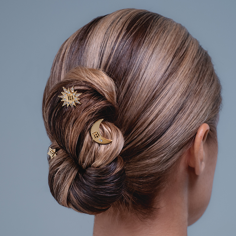 BALMAIN HAIR Набор заколок для волос с покрытием из 18K золота (3 шт.) — изображение 2